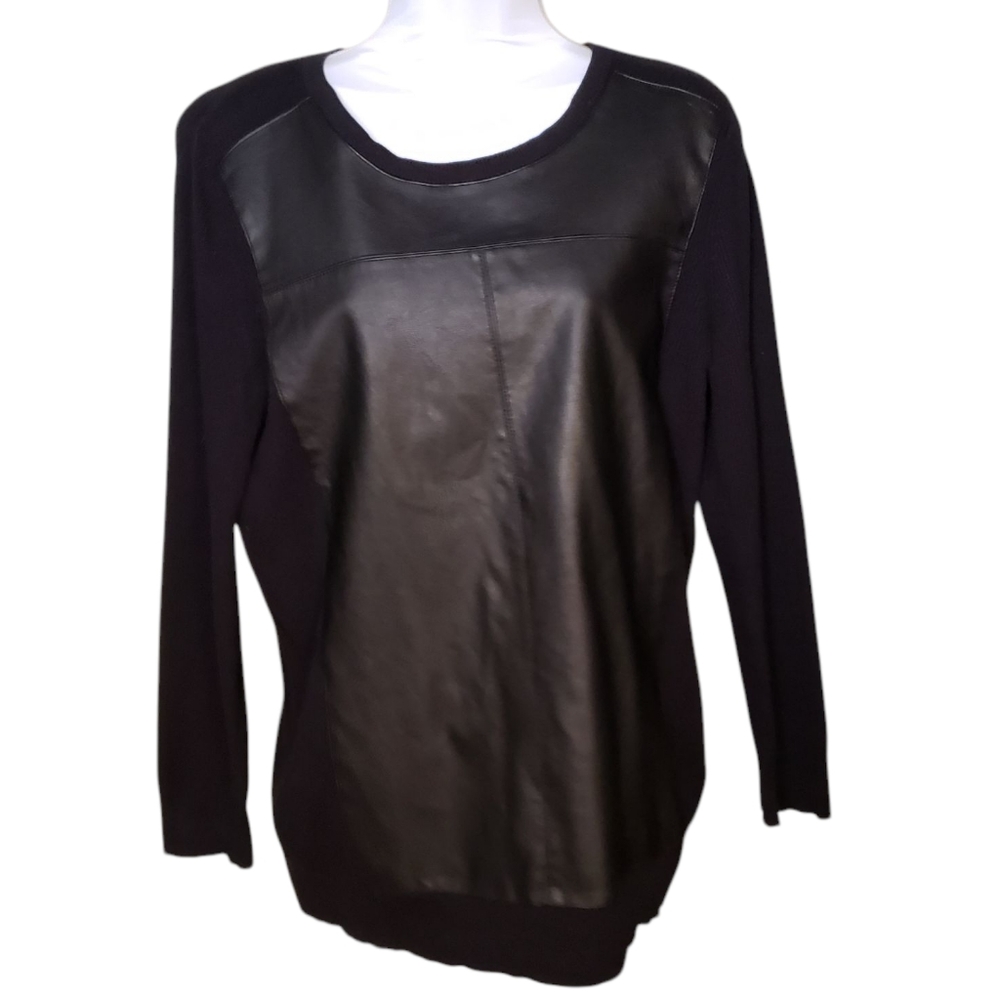 BANANA REPUBLIC Faux Leather Front Shirt